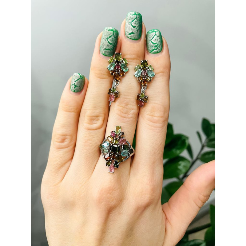 Серебряное кольцо с турмалином 139-65