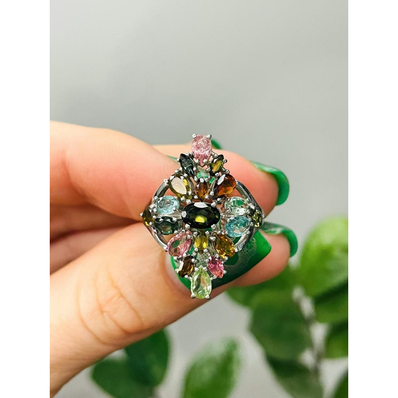 Серебряное кольцо с турмалином 139-65