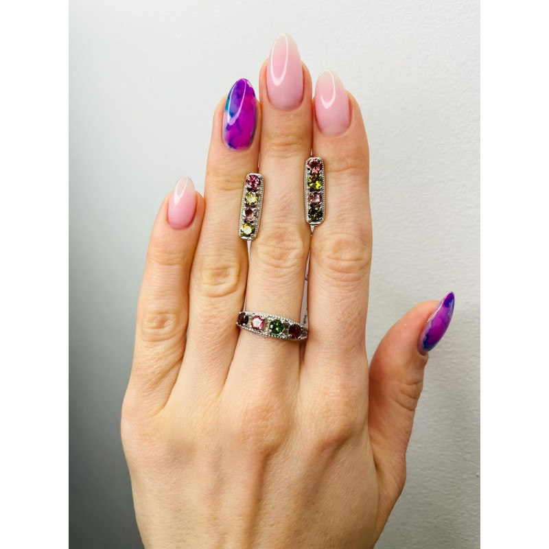 Срібна каблучка з турмаліном 147-65