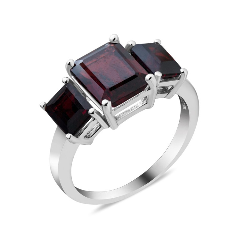 Серебряное кольцо с натуральным гранатом 154-41