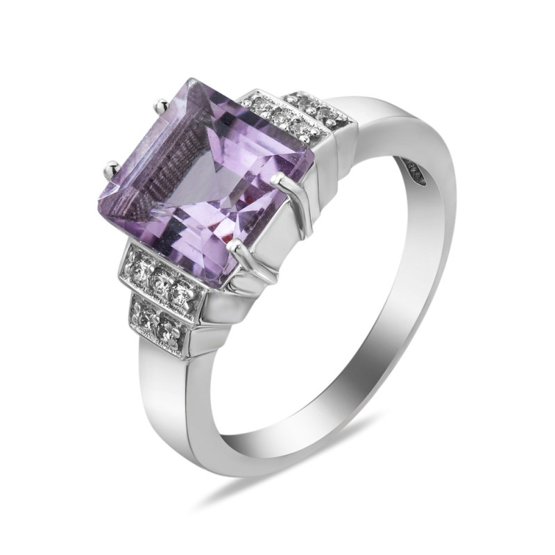 Серебряное кольцо с аметистом 156-6210