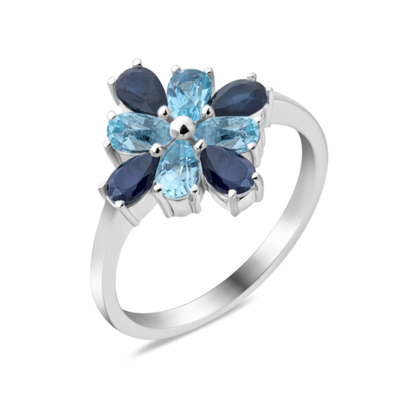 Серебряное кольцо с сапфиром 180-3139