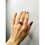 Серебряное кольцо с натуральным гранатом 191-4110