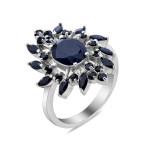 Серебряное кольцо с натуральным сапфиром 214-31