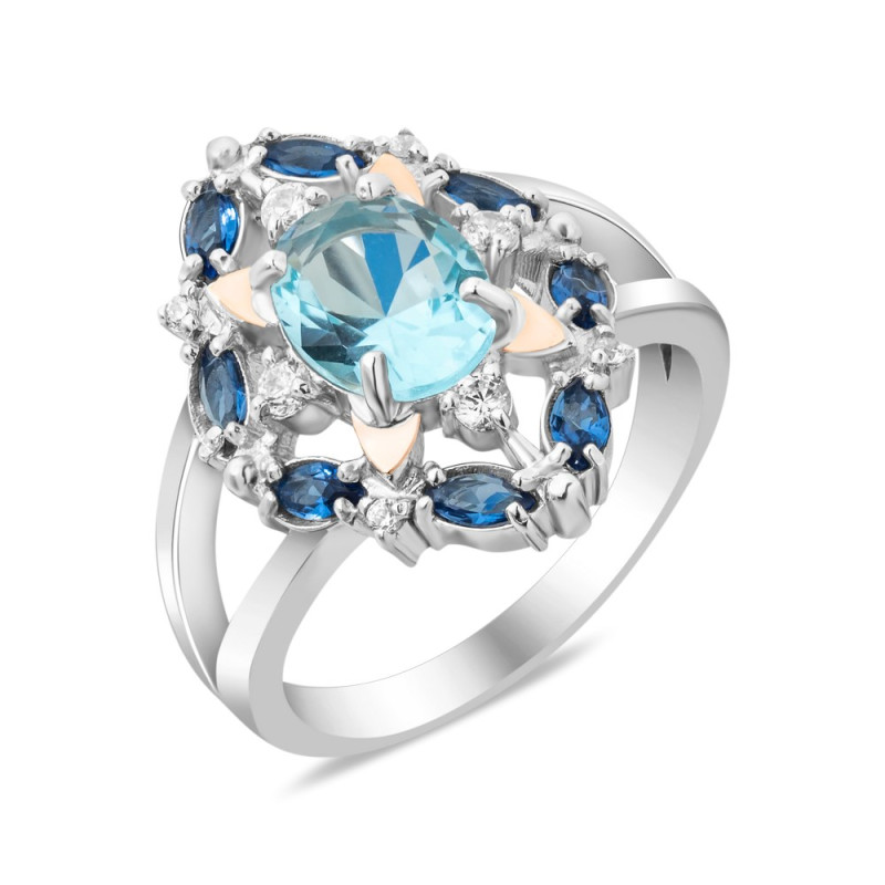 Срібна каблучка з фіанітом Phoenix-313910