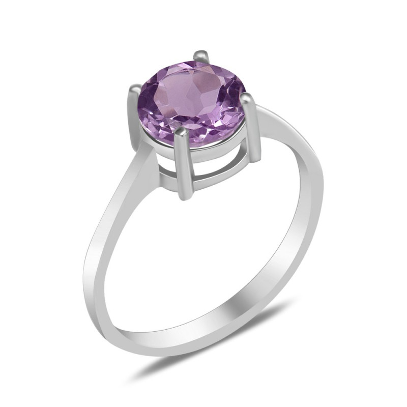 Срібна каблучка з рожевим аметистом 015-63