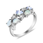 Срібна каблучка з опалом та фіанітом 038-5510