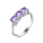Срібна каблучка з рожевим аметистом 046-63