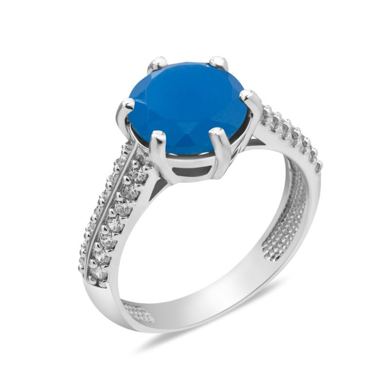 Silver ring with blue quartz 054-3210