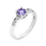 Серебряное кольцо с розовым аметистом 068-6310