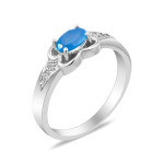 Серебряное кольцо с голубым кварцем 083-3210