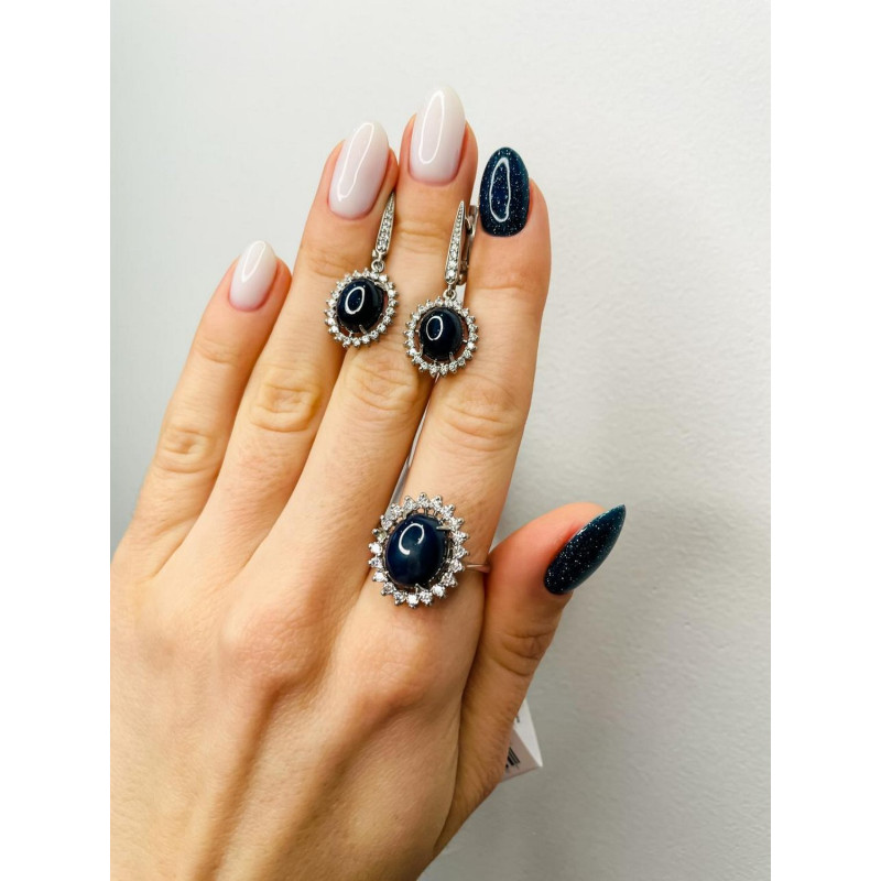 Кольцо с звездный сапфиром 140-7510