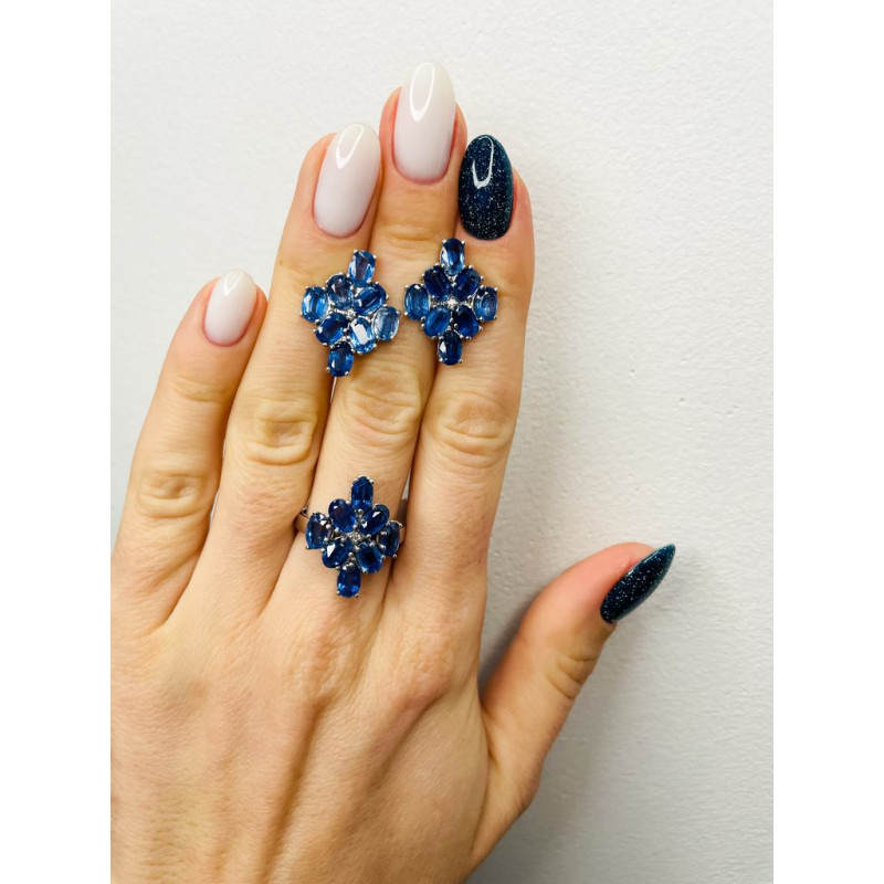 Серебряное кольцо с кианитом 173-3710