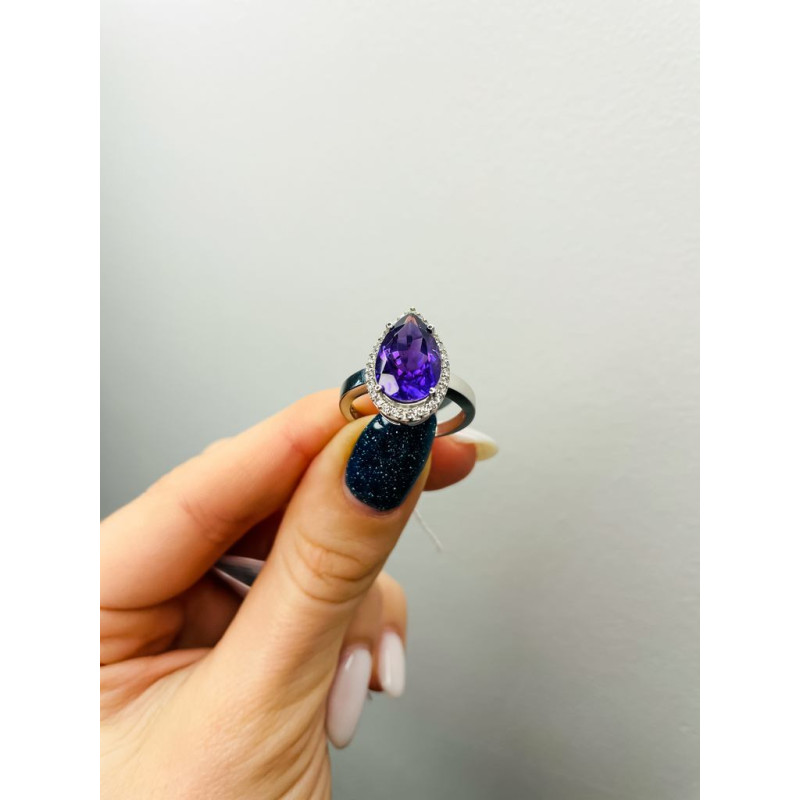 Silver ring with amethyst 178-6210