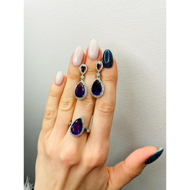 Silver ring with amethyst 178-6210