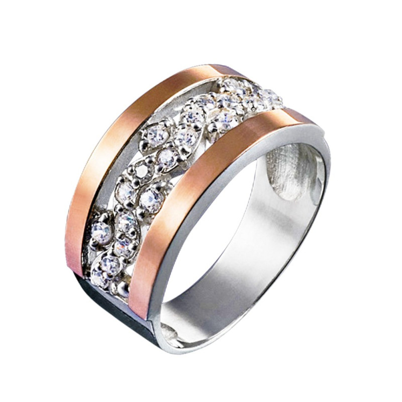 Срібна каблучка з фіанітом Klarina-2010