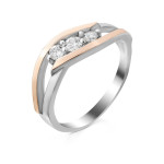 Серебряное кольцо со вставками золота и фианита Liona-10