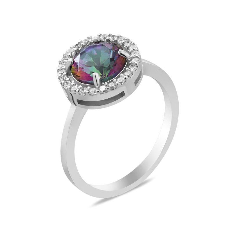 Срібна каблучка з фіанітом Madlen-8110