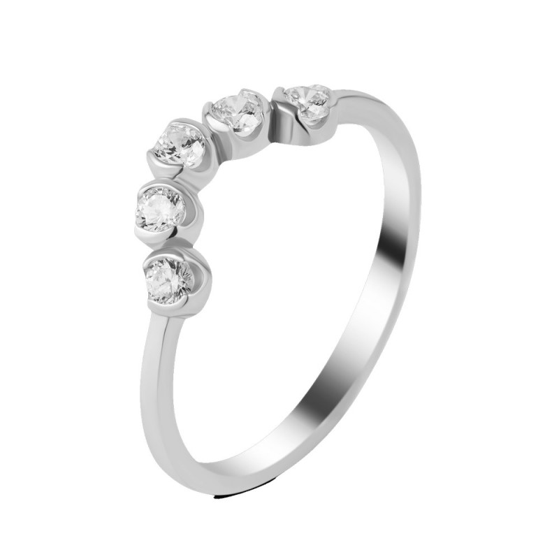 Silver ring with cubic Zirconia S053-10