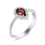 Срібна каблучка з гранатом та фіанітами 011-4110