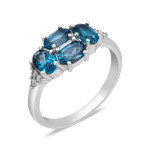 Silver ring with London topaz 032-3310