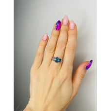 Срібна каблучка з лондон топазом та фіанітом 032-3310