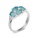 Срібна каблучка з апатитом та фіанітом 032-3810