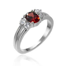 Ring with natural garnet stones 066-4110