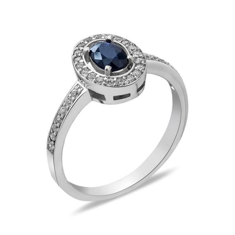 Серебряное кольцо с натуральным сапфиром 087-3110