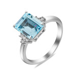 Серебряное кольцо с скай топазом 103-3910