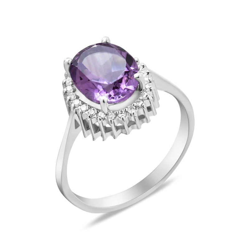 Серебряное кольцо с аметистом 134-6210