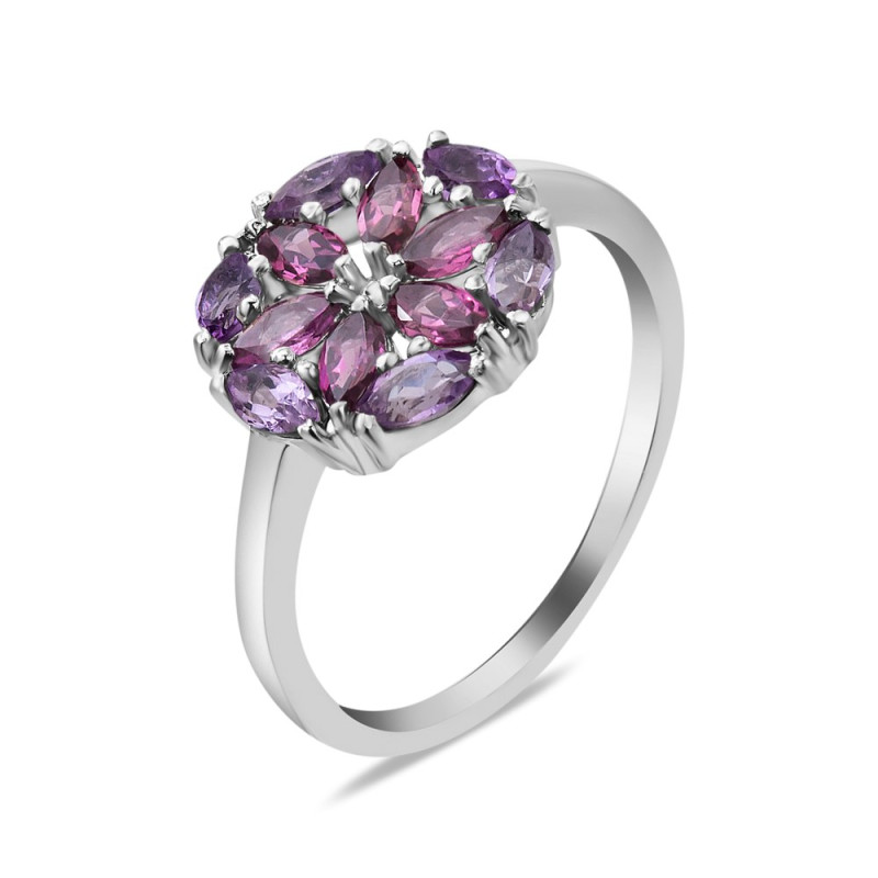Silver ring with rhodolite 148-426210