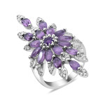 Silver ring with Brazilian amethyst 175-616310