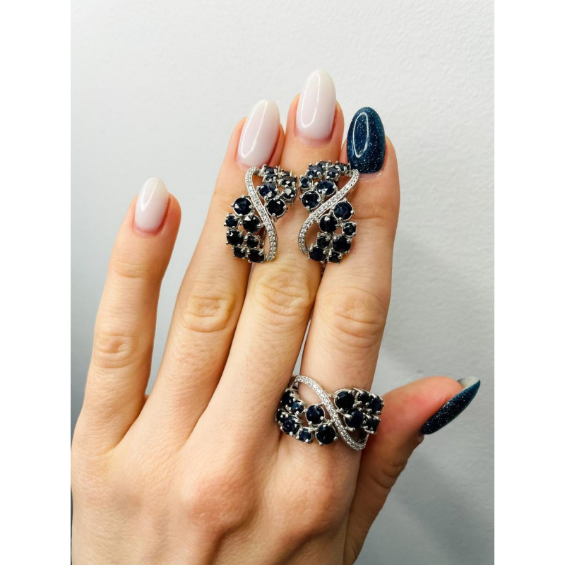 Серебряное кольцо с натуральным сапфиром 217-3110