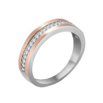 Серебряное кольцо с золотом и фианитами Chudo-10