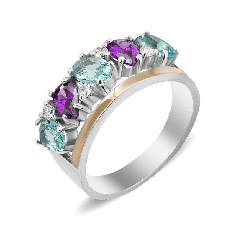 Серебряное кольцо с фианитом Sunshine-103961