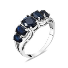 Срібна каблучка з сапфіром 027-31
