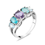 Silver ring with amethyst 027-623839