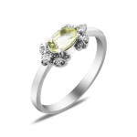 Серебряное кольцо с лимонным топазом и куб. цирконием 081-5610