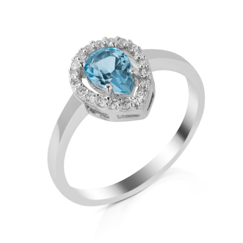 Ring with natural gems Swiss Topaz 088-3010