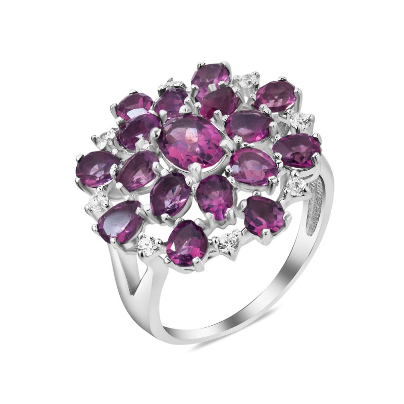 Silver ring with rhodolite 138-4210
