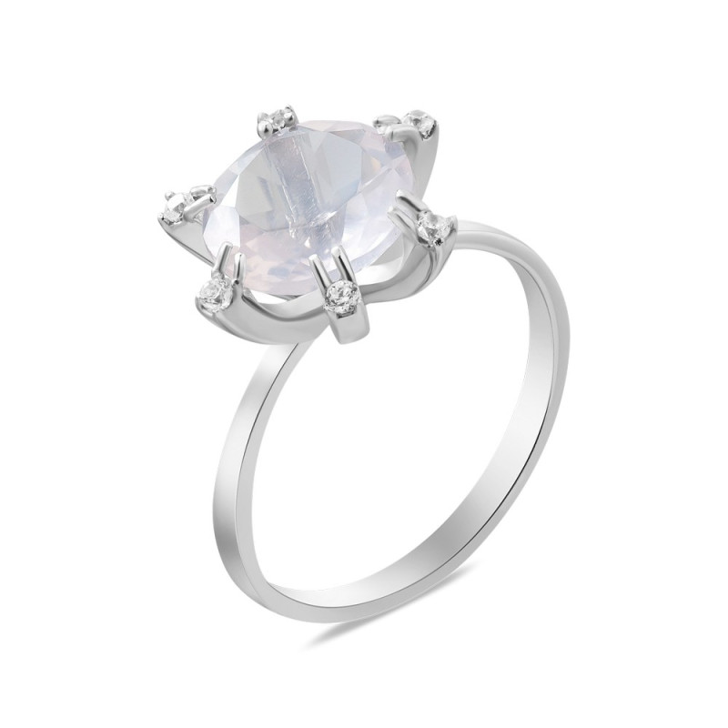 Silver ring with rose quartz 169-4610