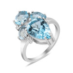 Silver ring with sky topaz 181-3910