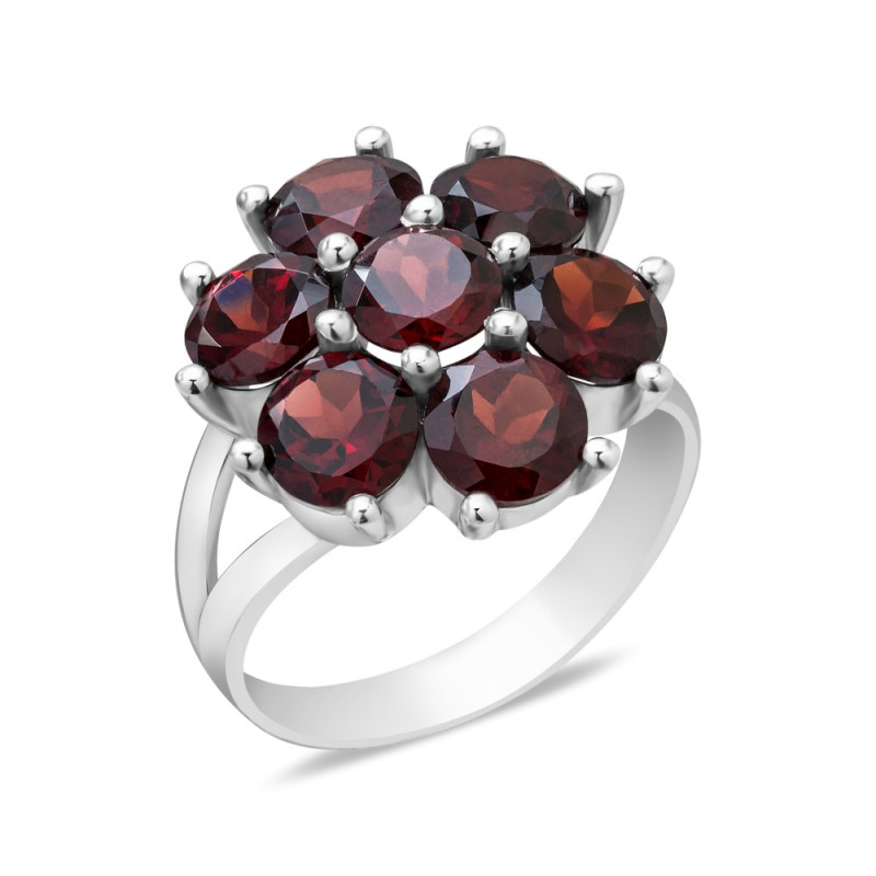 Серебряное кольцо с гранатом 183-41