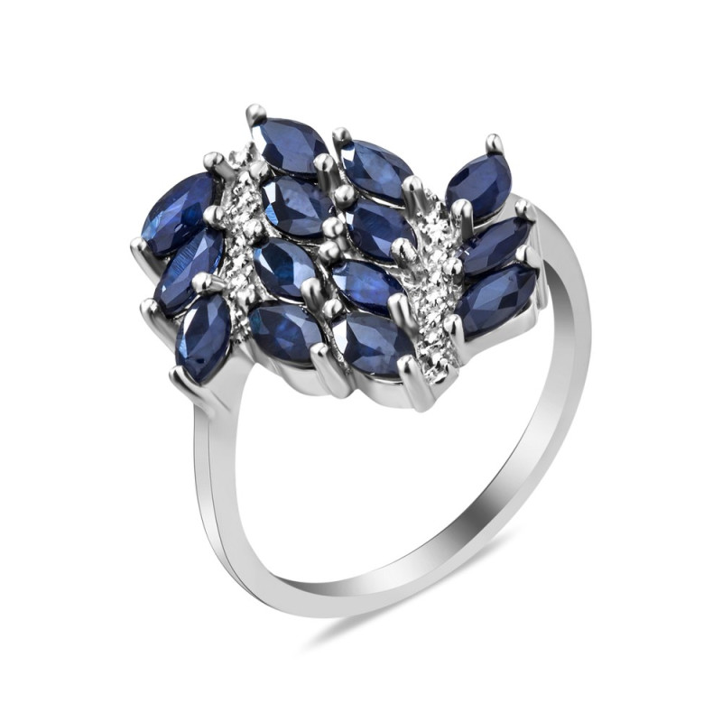 Серебряное кольцо с сапфиром 185-31