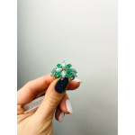 Серебряное кольцо с натуральным изумрудом 195-71