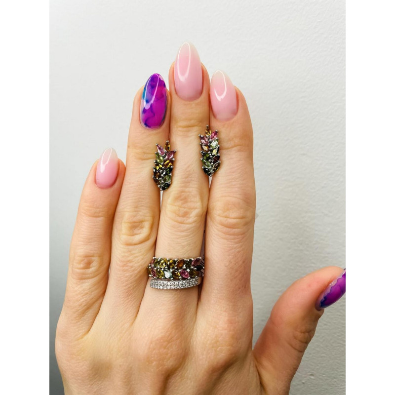 Серебряное кольцо с турмалином 199-6510