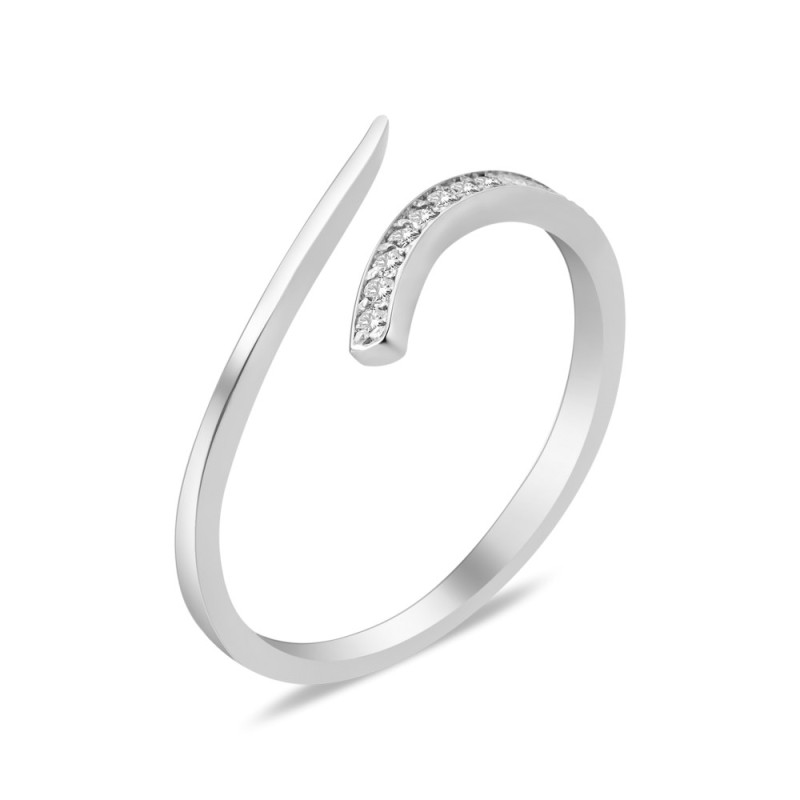 Серебряное кольцо с бриллиантом B030-10