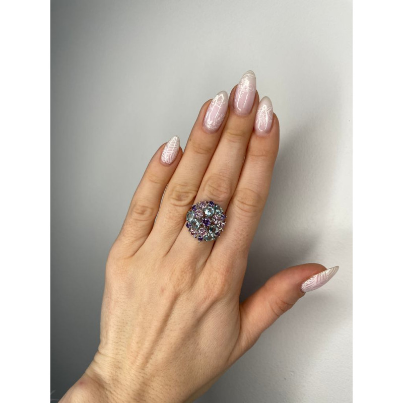 Срібна каблучка з фіанітом Brusnichka-613963