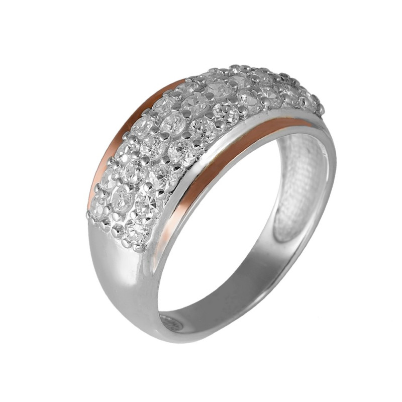 Срібна каблучка з фіанітом Dyuna-10